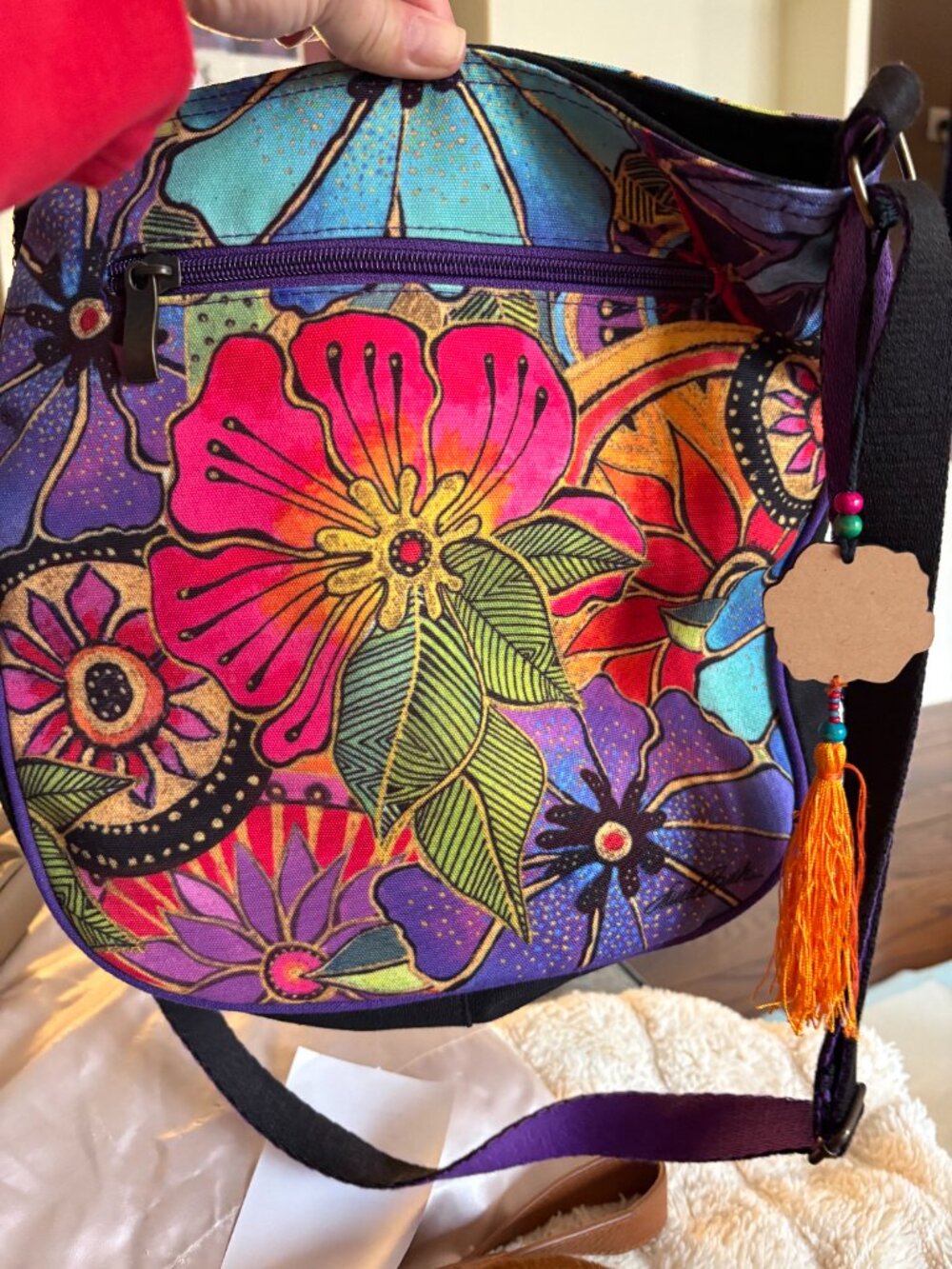 NWOT Laurel Burch Floral Crossbody Purse. - Picture 7 of 10
